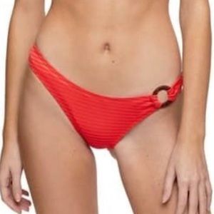 TopShop Seersucker Bikini Bottoms Red Size 14